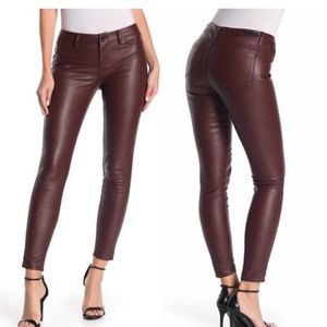 Blank NYC oxblood burgundy wine faux leather pants size 25 women’s skinny